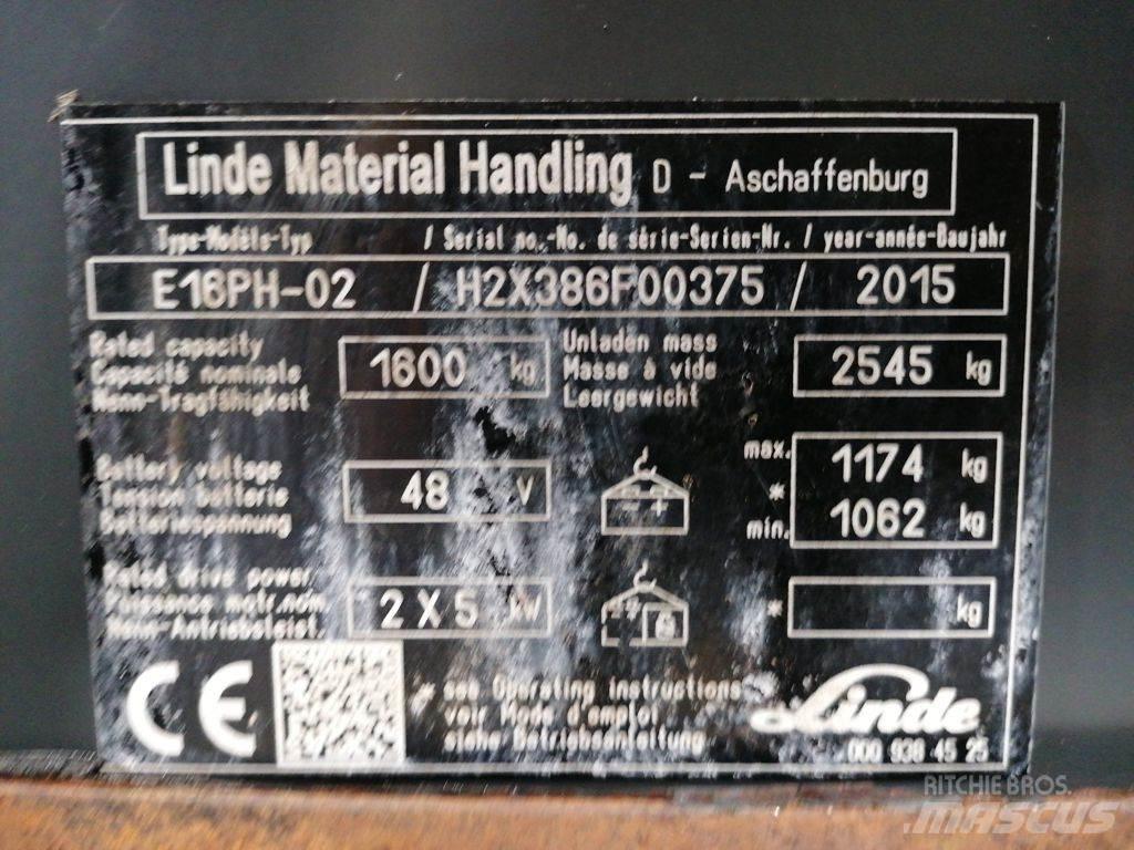 Linde E16PH-02 Sähkötrukit