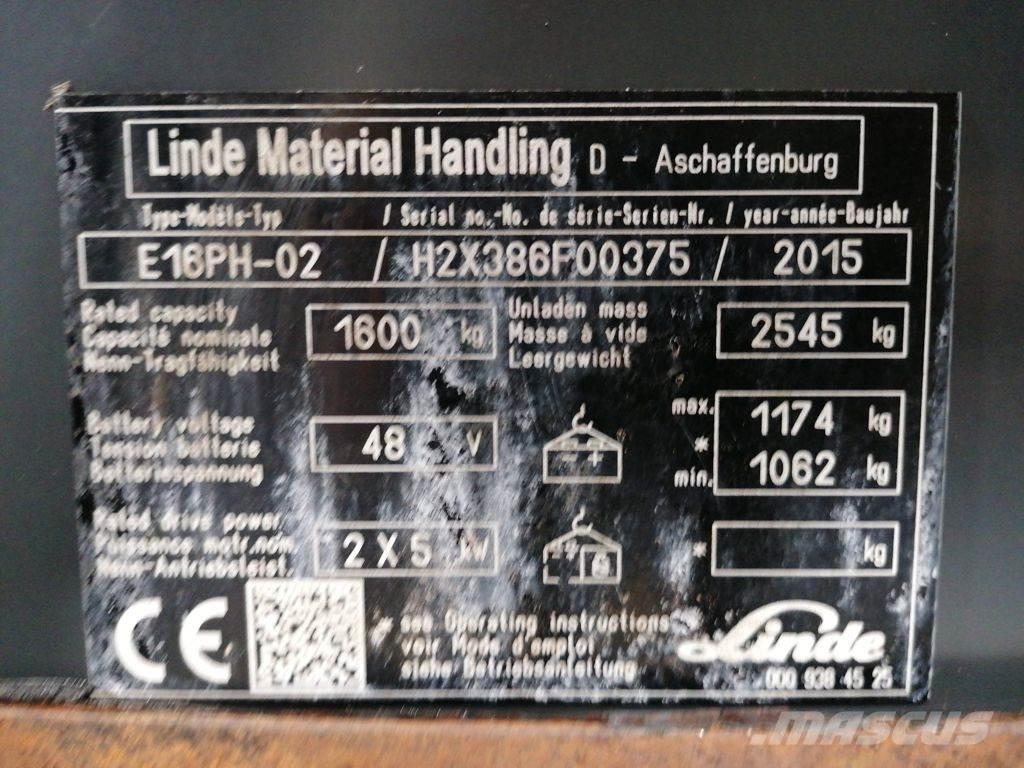 Linde E16PH-02 Sähkötrukit