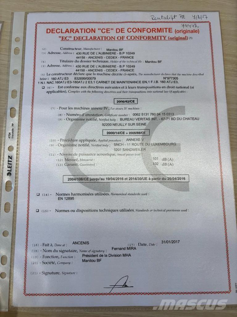 Manitou 160 ATJ Teleskooppipuominostimet