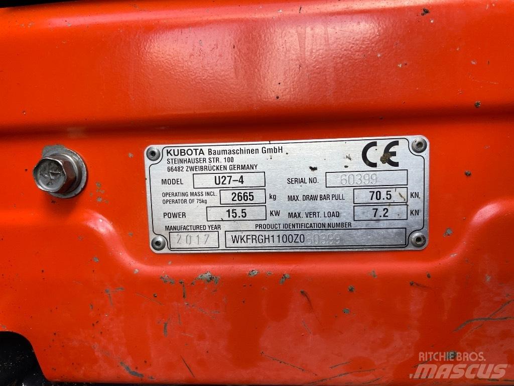 Kubota U 27-4 Minikaivukoneet < 7t