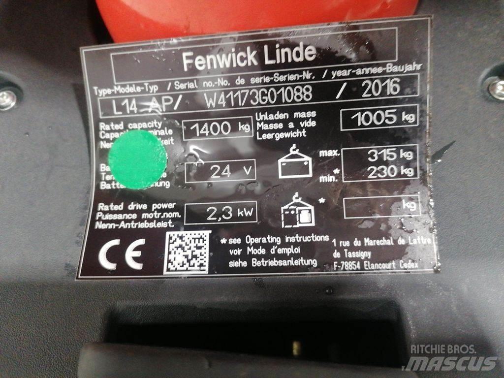 Linde L14AP Käyden ajettavat pinoamistrukit
