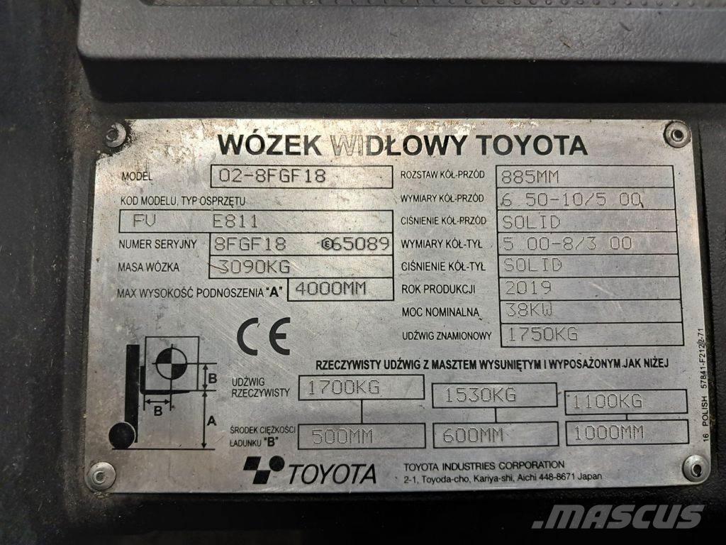 Toyota 02-8FGF18 Nestekaasutrukit