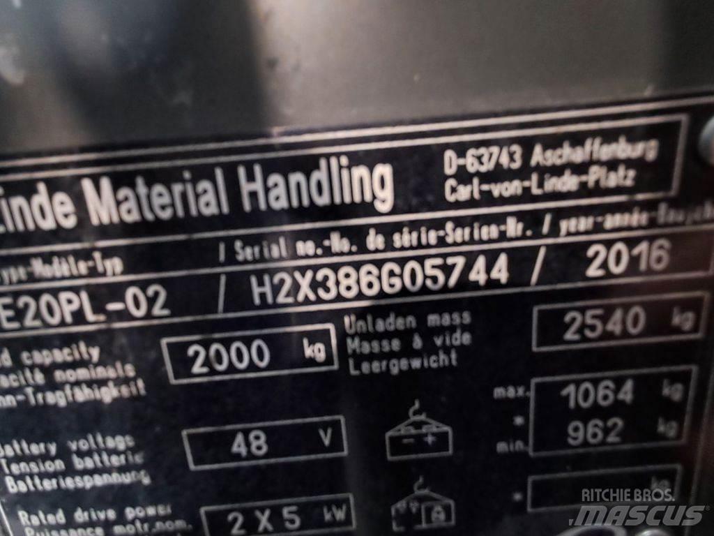 Linde E20PL-02 Sähkötrukit
