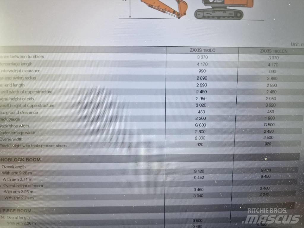 Hitachi ZX190LC-6 Telakaivukoneet