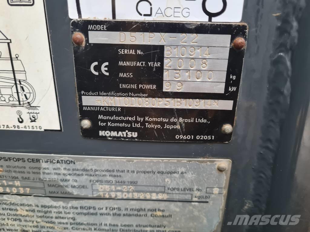 Komatsu D51PX-22 Telaketjupuskutraktorit