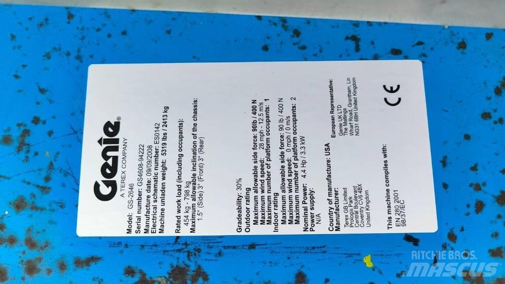 Genie GS 2646 Saksilavat
