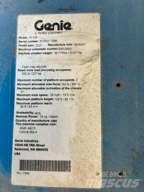 Genie S 125 Teleskooppipuominostimet