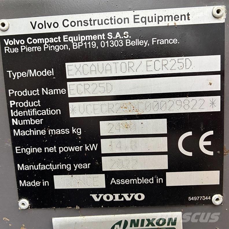 Volvo ECR25D Minikaivukoneet < 7t