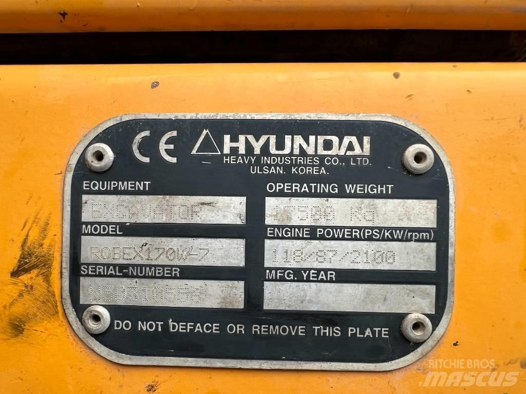 Hyundai R 170W-7 Pyöräkaivukoneet