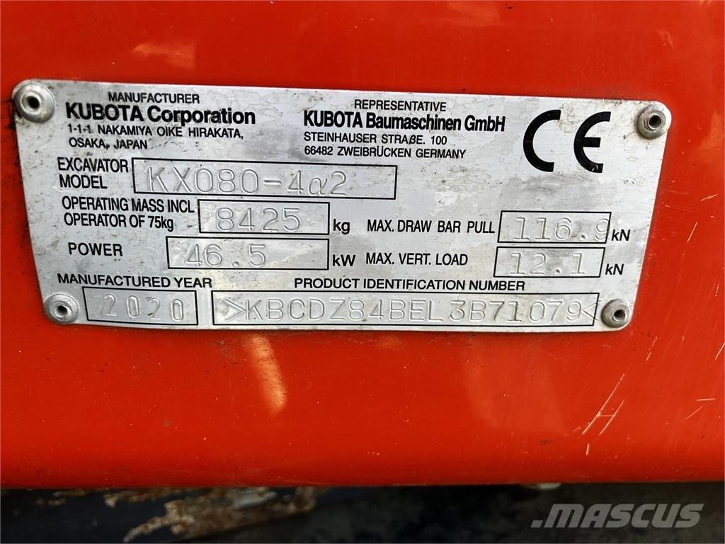 Kubota KX 080-4 A2 Midikaivukoneet 7t - 12t