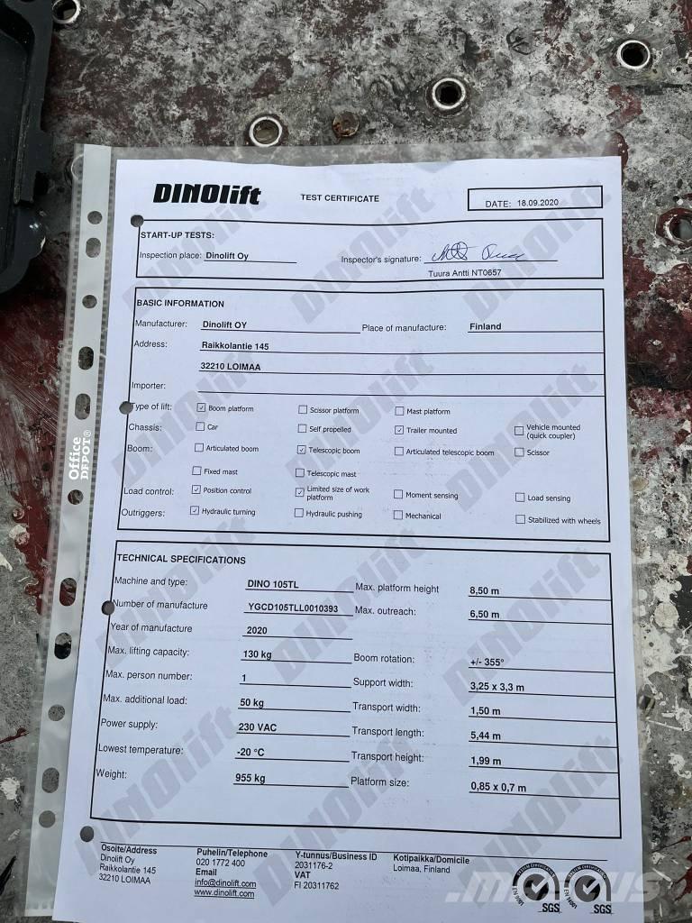 Dino 105TL Hinattavat henkilönostimet