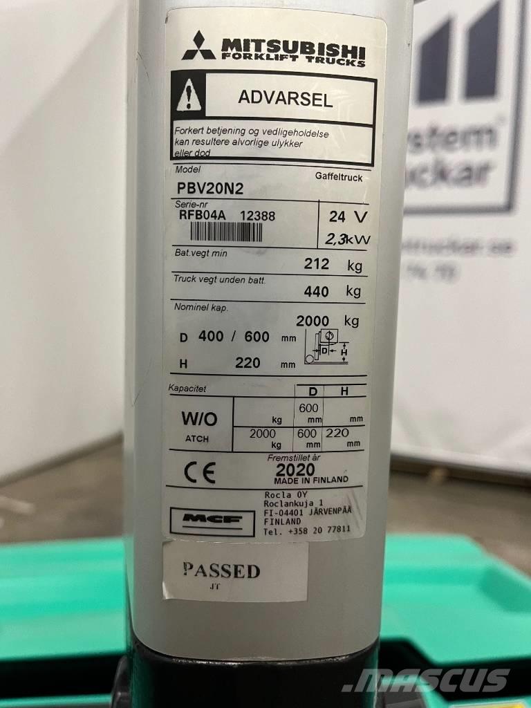 Mitsubishi PBV20N2 Käyden ajettavat pinoamistrukit