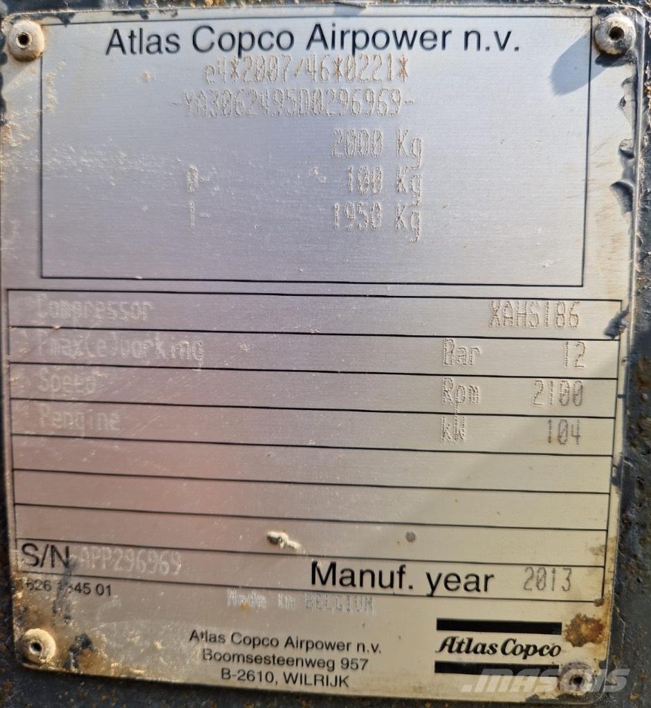 Atlas Copco XAHS 186 Kompressorit