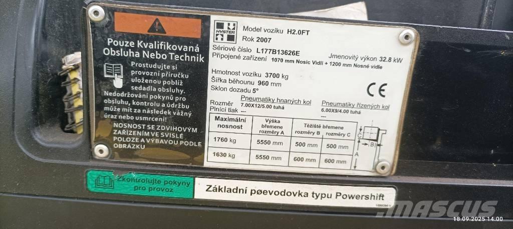 Hyster H2.0FT Nestekaasutrukit
