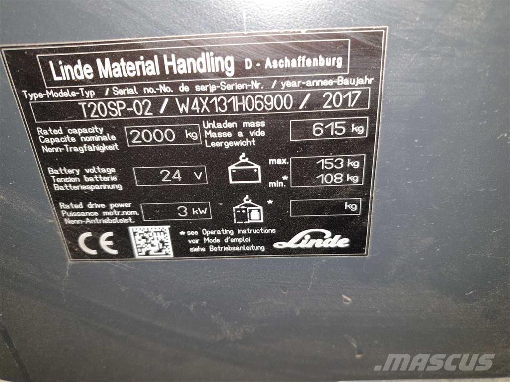 Linde T20SP ION Ajettavat pinoamisvaunut