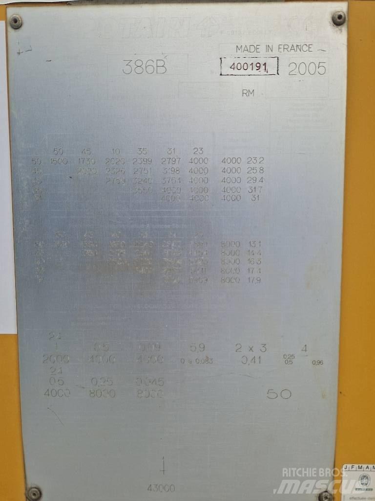 Potain 386B Itsensä kokoavat nosturit
