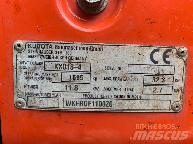 Kubota KX 018-4 Minikaivukoneet < 7t