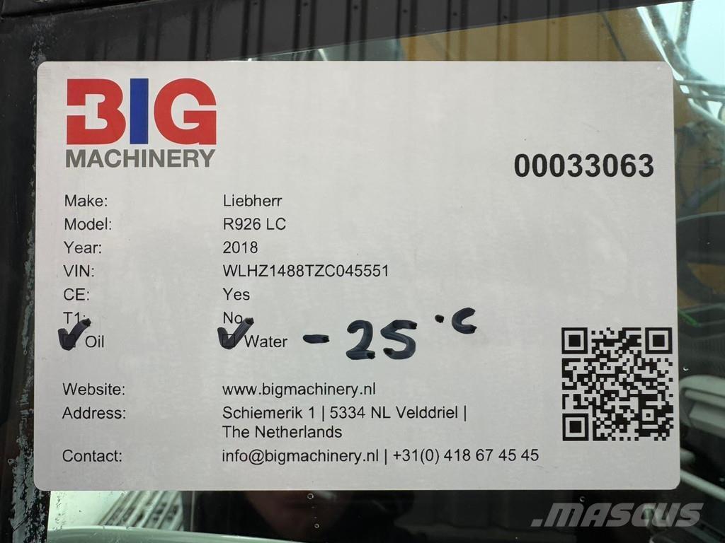 Liebherr R926 LC Telakaivukoneet