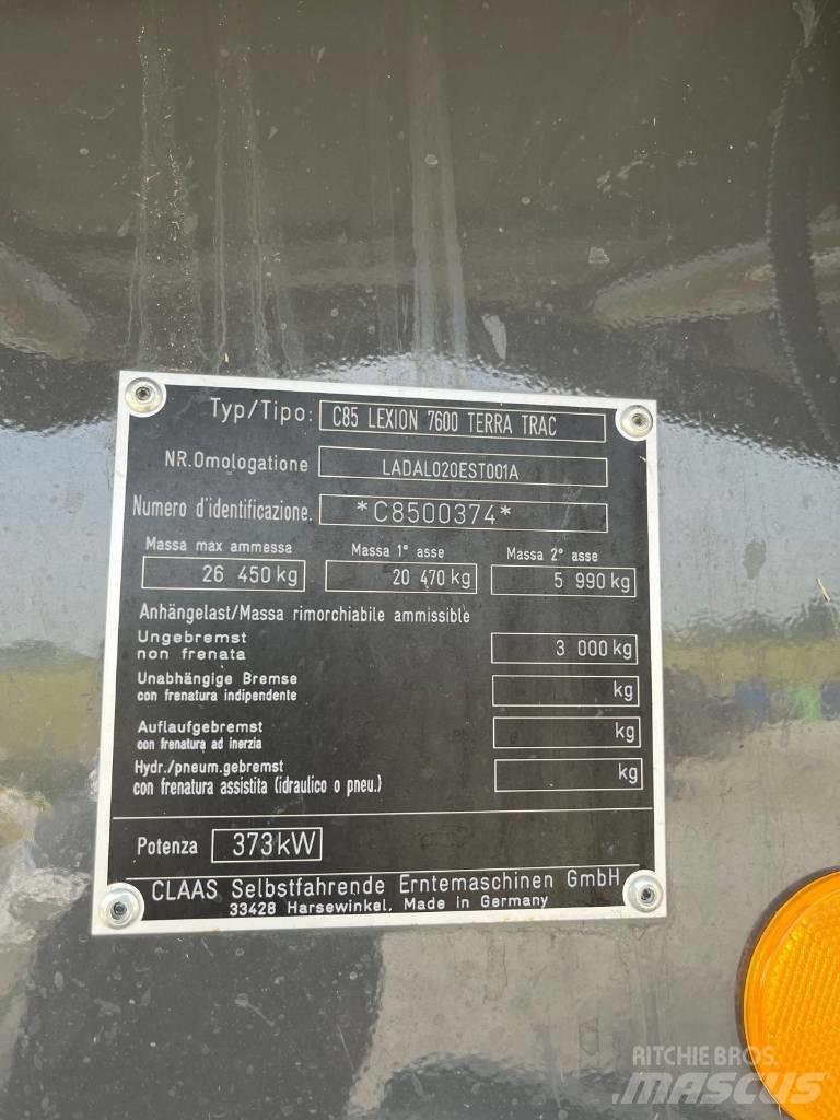 CLAAS LEXION 7600 TT Leikkuupuimurit