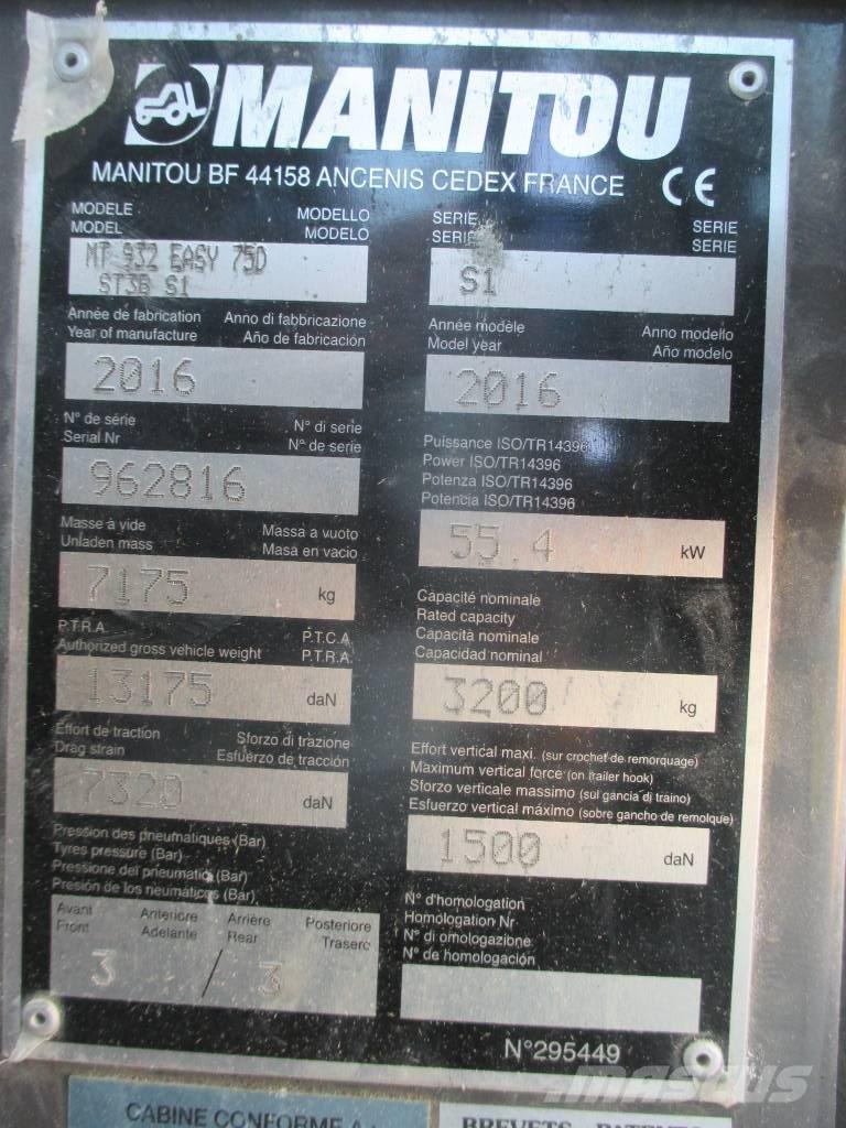 Manitou MT 932 Kurottajat