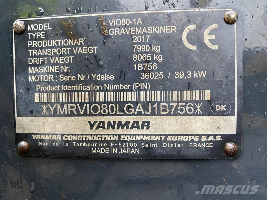 Yanmar VIO80-1A Pyöräkaivukoneet