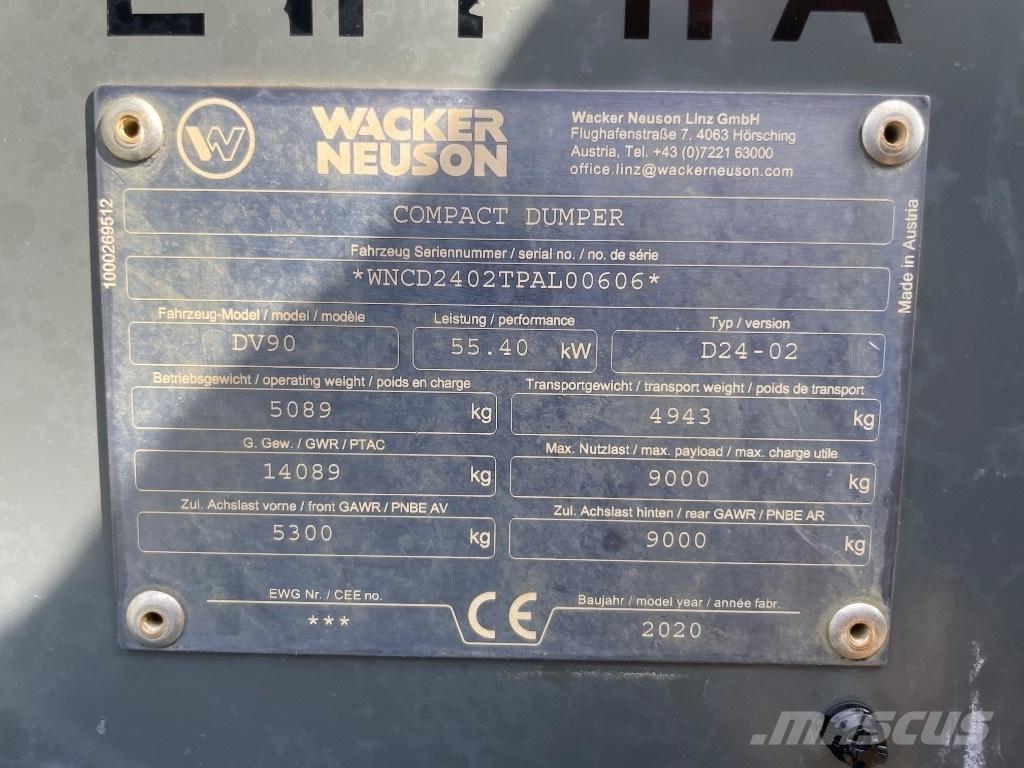 Wacker Neuson DV90 Minidumpperit