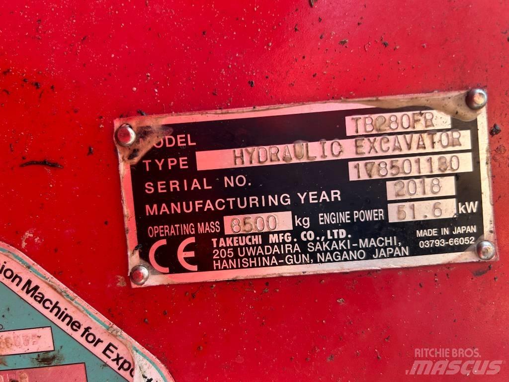 Takeuchi TB280FR Midikaivukoneet 7t - 12t