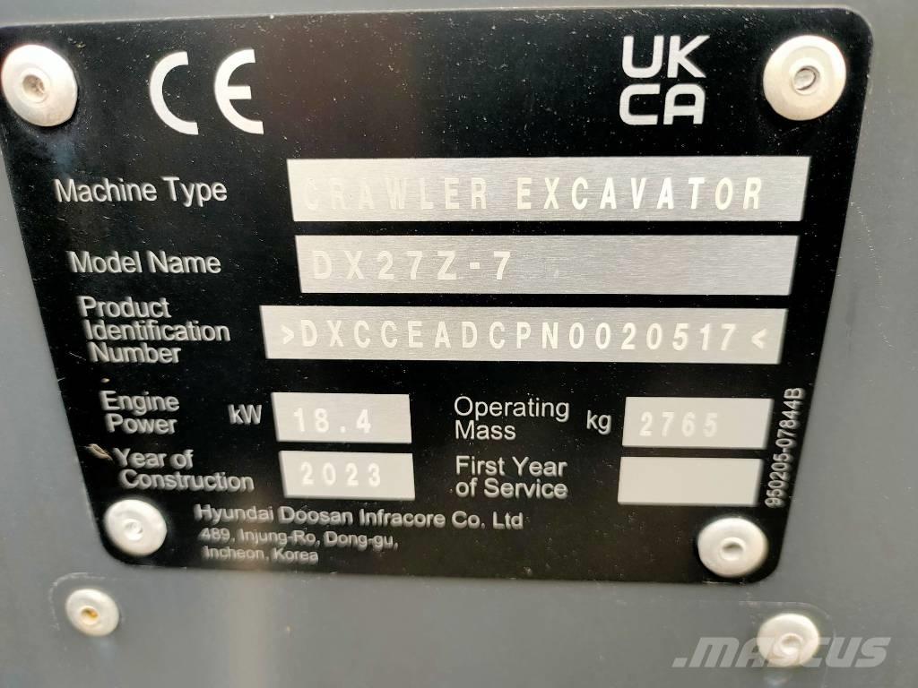 Doosan DX 27 Z Minikaivukoneet < 7t