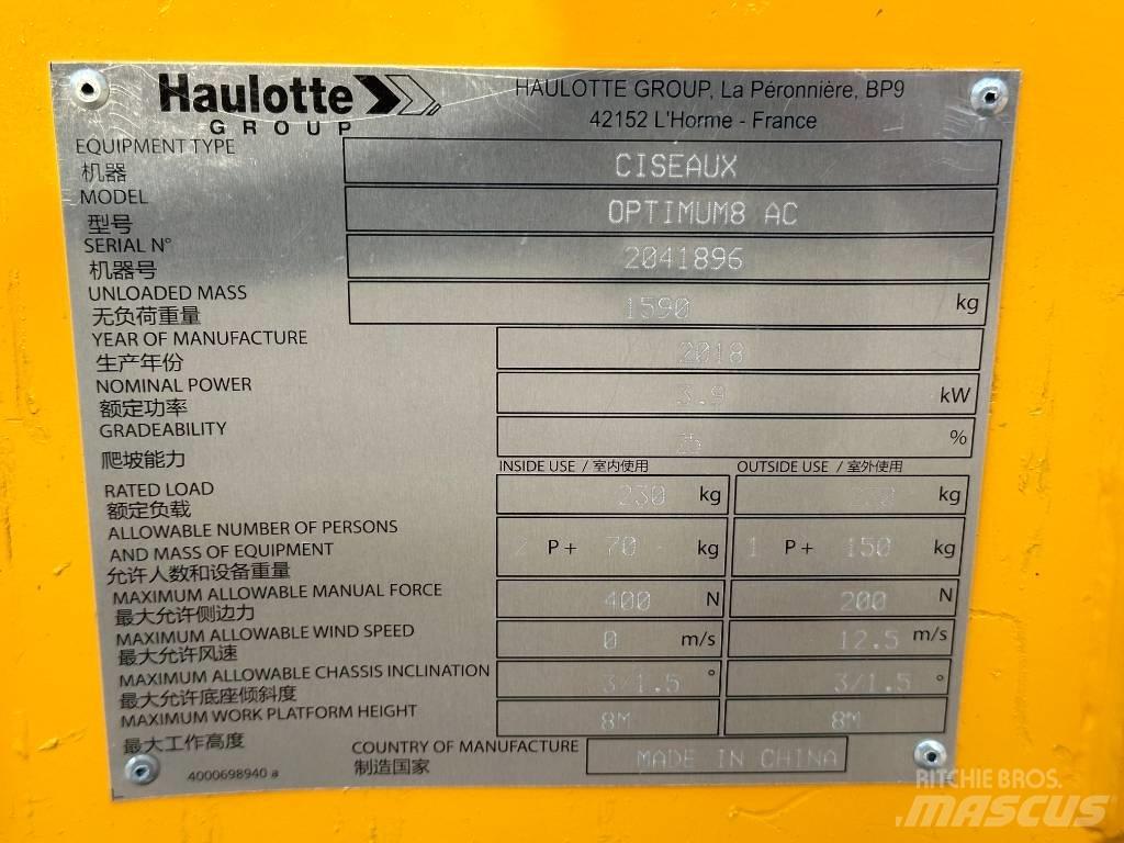 Haulotte OPTIMUM 8 Saksilavat
