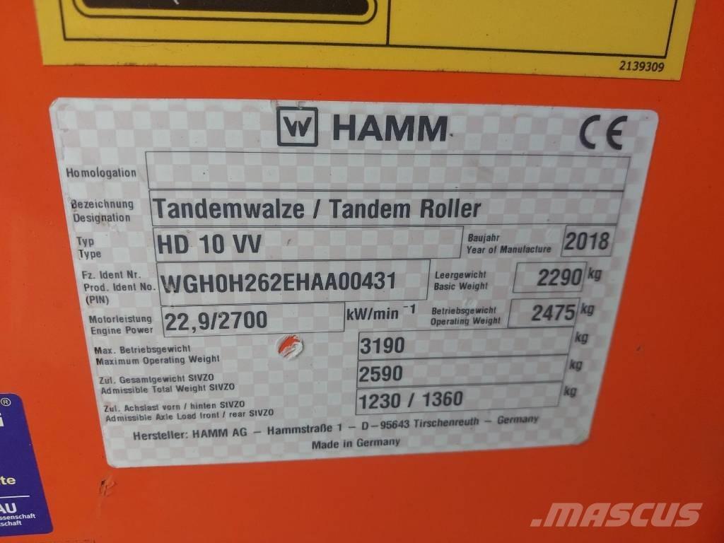 Hamm HD 10 VV Tärylevyt