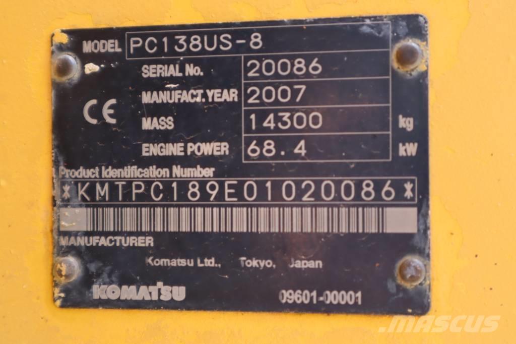 Komatsu PC138US-8 Telakaivukoneet