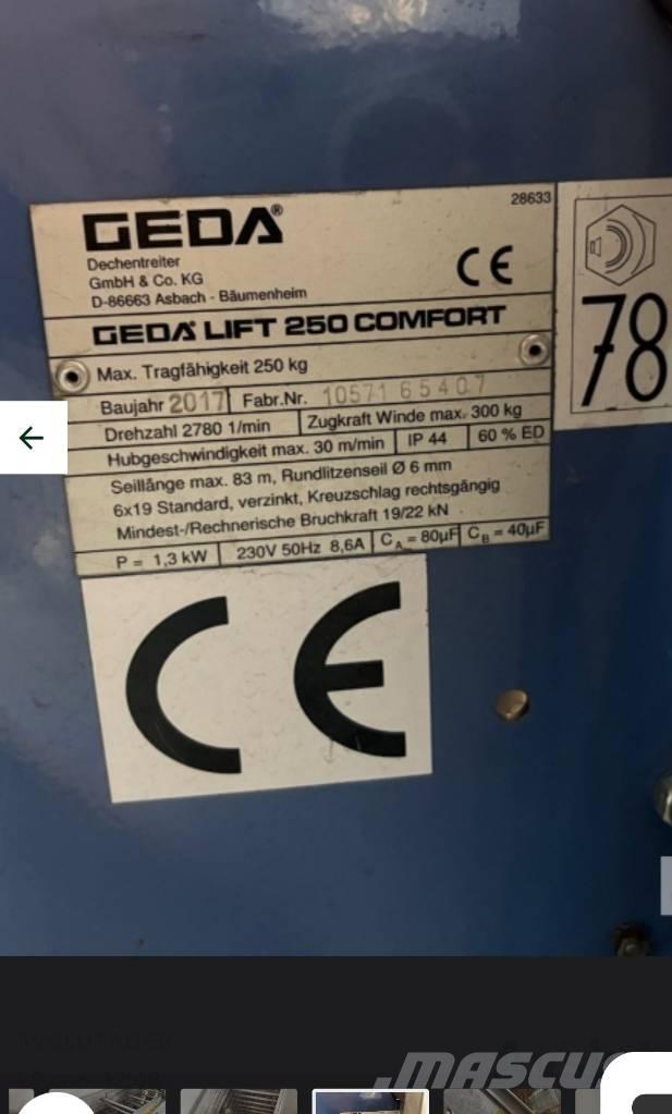 Geda Comfort 250 Vinssit, nostolaitteet ja materiaalinostimet