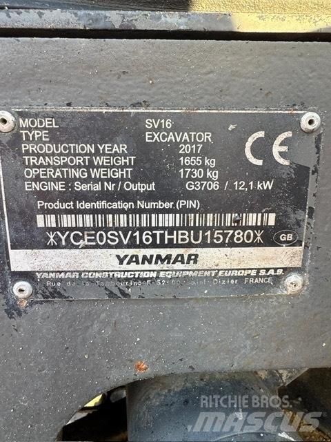 Yanmar SV 16 Minikaivukoneet < 7t