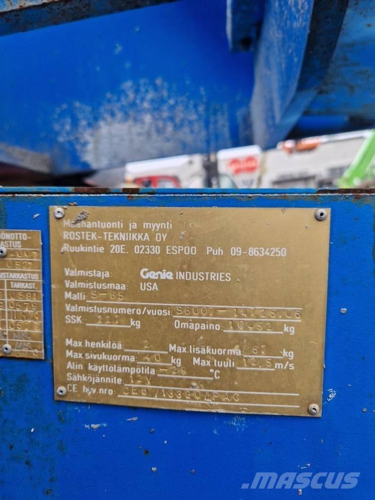 Genie S 65 Teleskooppipuominostimet