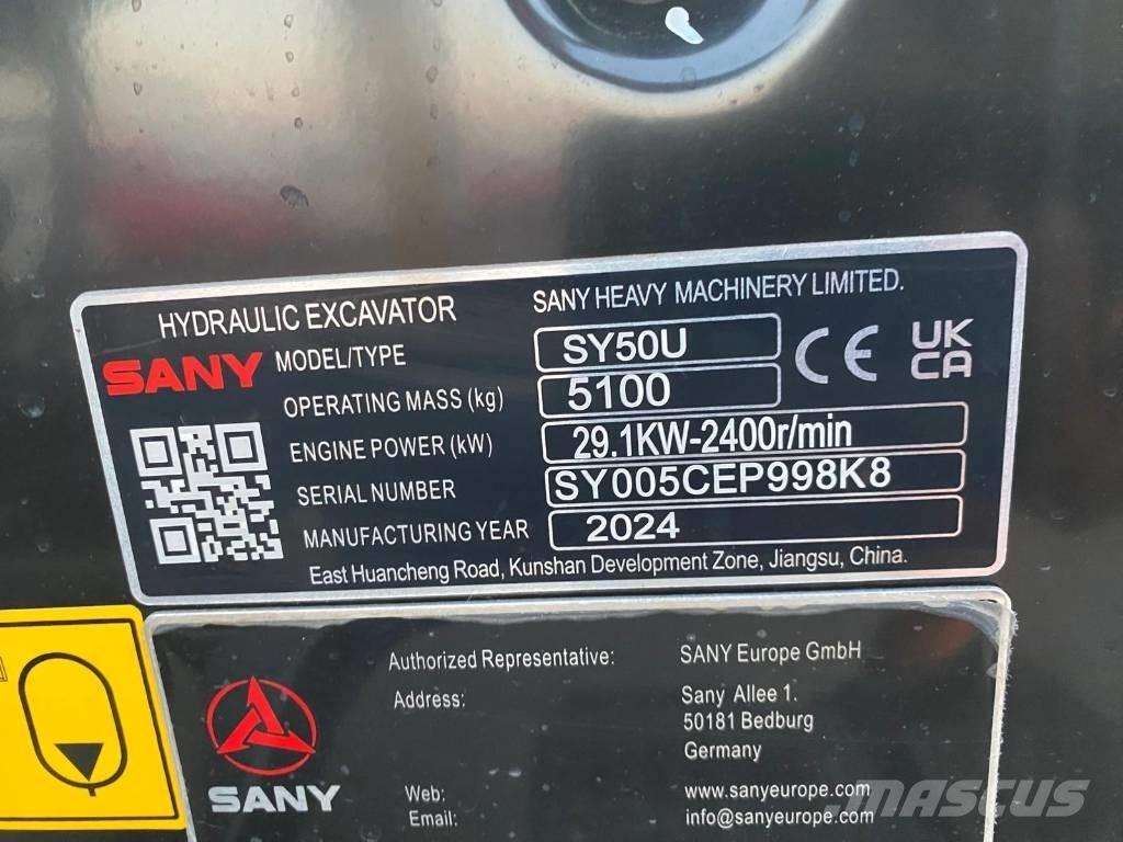 Sany SY 50 U Minikaivukoneet < 7t