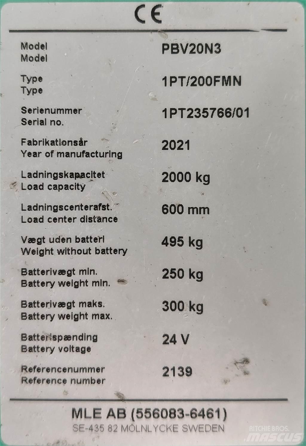Mitsubishi PBV20N3 Muut haarukkatrukit