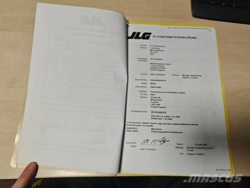 JLG 660 SJ Teleskooppipuominostimet