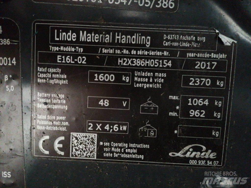 Linde E16L-02 Sähkötrukit
