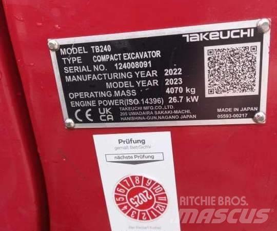 Takeuchi TB 240 DPF Minikaivukoneet < 7t