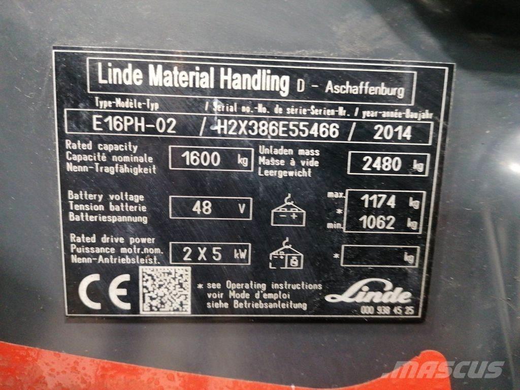 Linde E16PH-02 Sähkötrukit