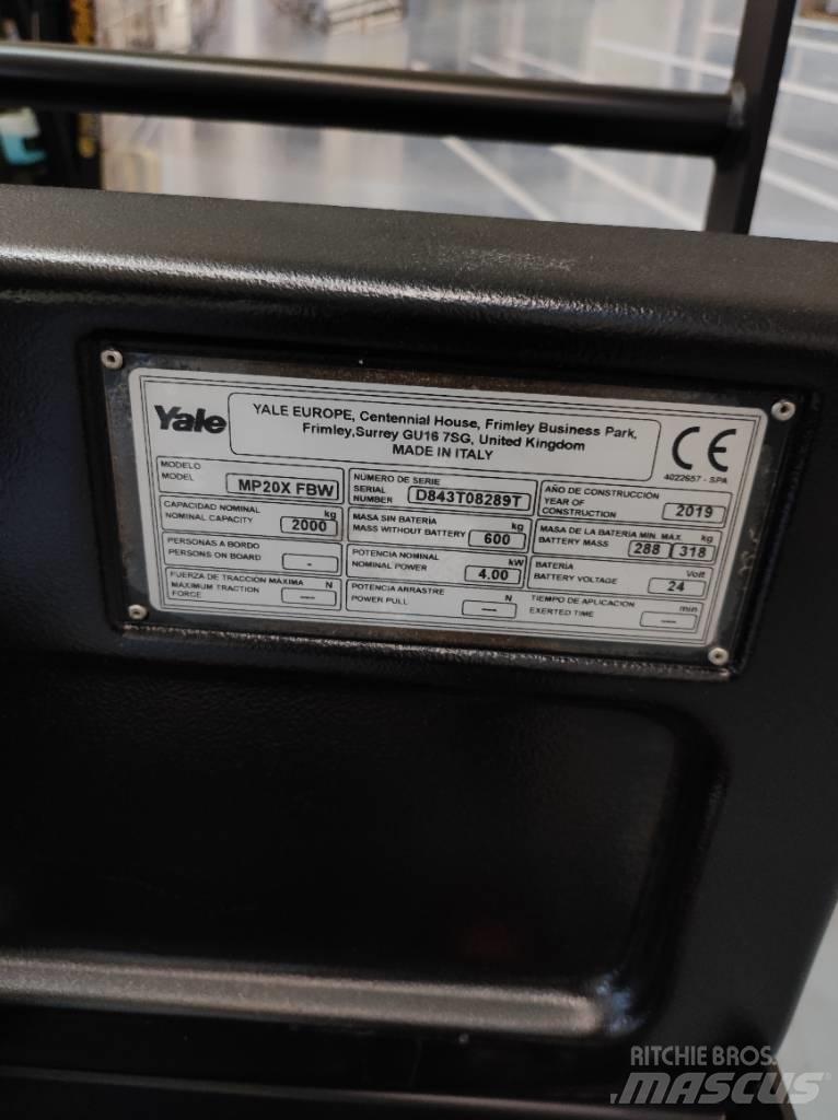 Yale MP20X Lavansiirtotrukit ajotasolla