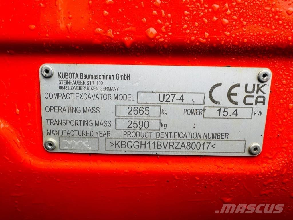 Kubota U 27-4 Minikaivukoneet < 7t