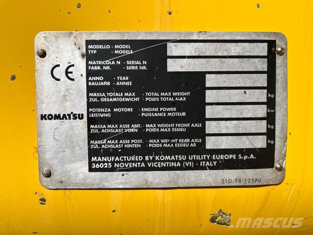 Komatsu PW 110 Pyöräkaivukoneet