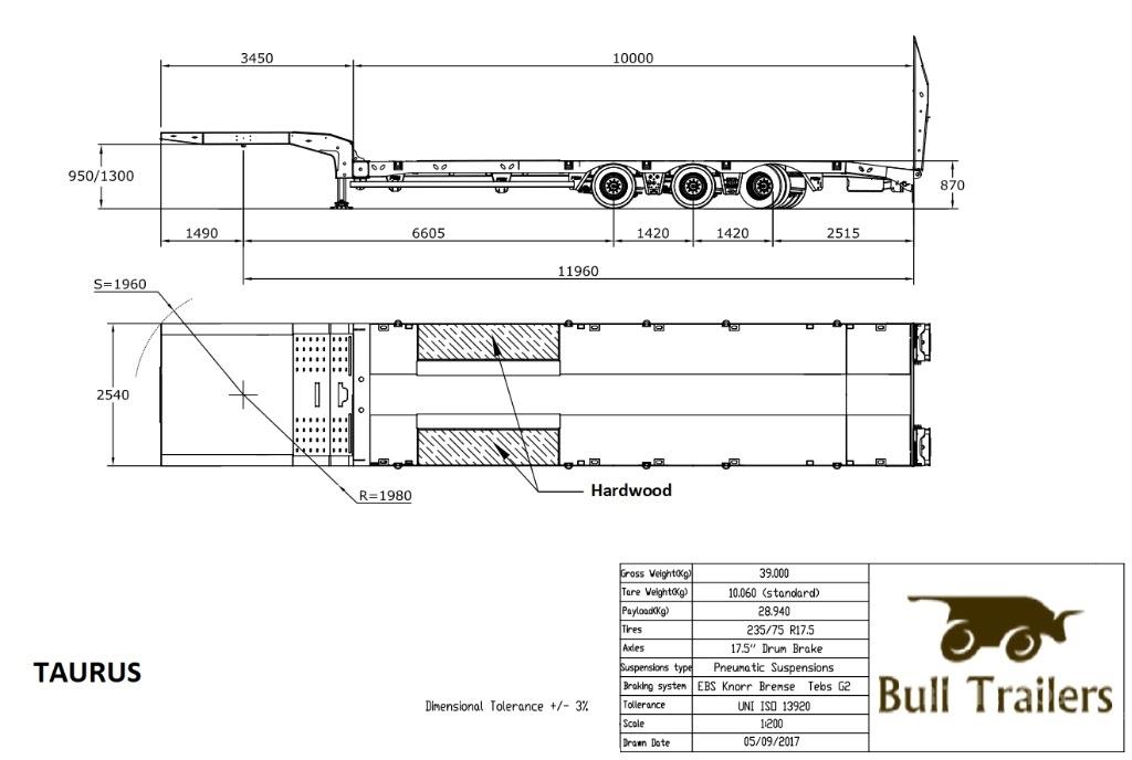 Bull Trailers Taurus Lavapuoliperävaunut