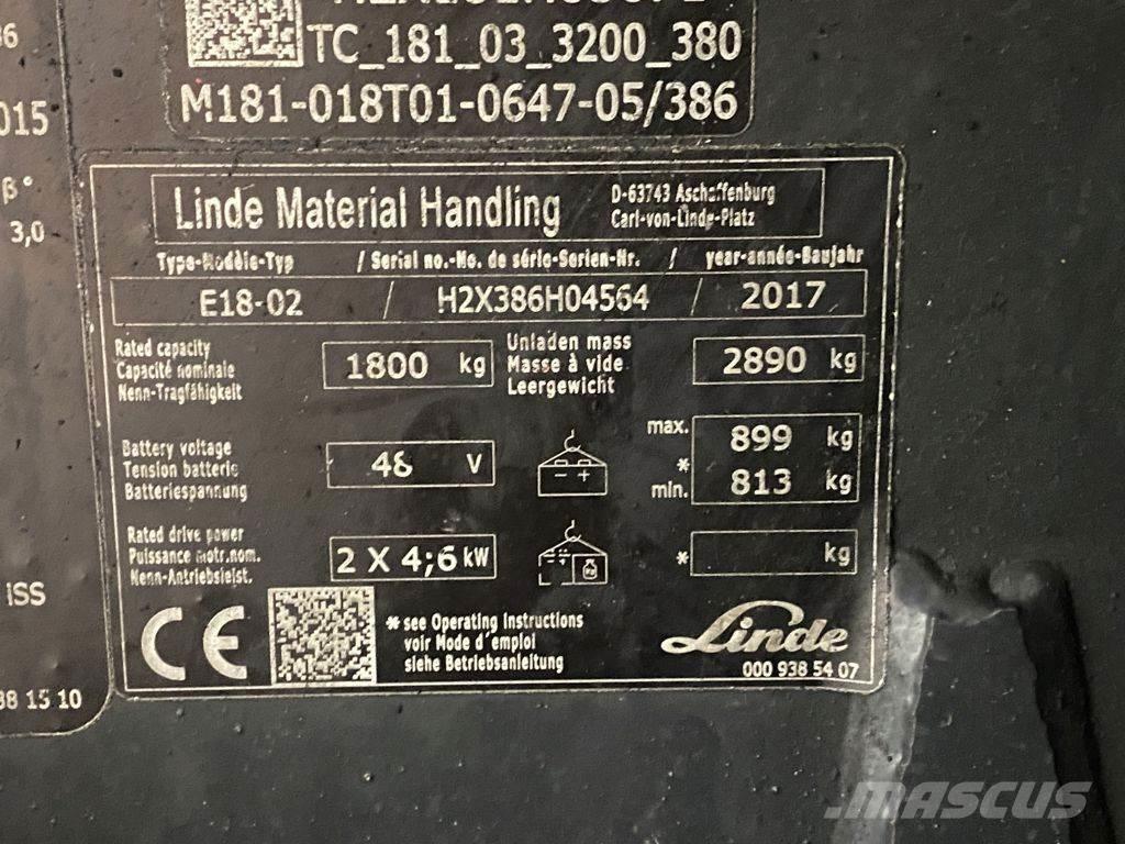 Linde E18-02 Sähkötrukit