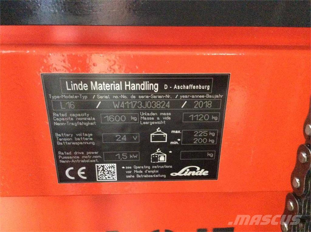 Linde L16 Ajettavat pinoamisvaunut