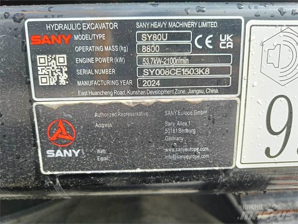 Sany SY80U Midikaivukoneet 7t - 12t
