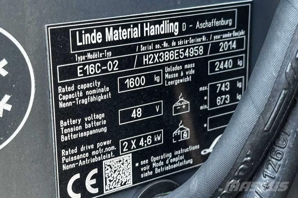 Linde E 16 C-02 Sähkötrukit
