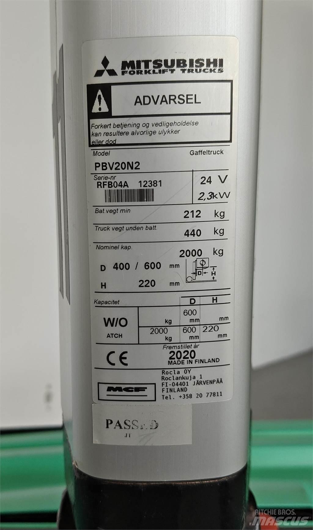Mitsubishi PBV20N2 Muut haarukkatrukit
