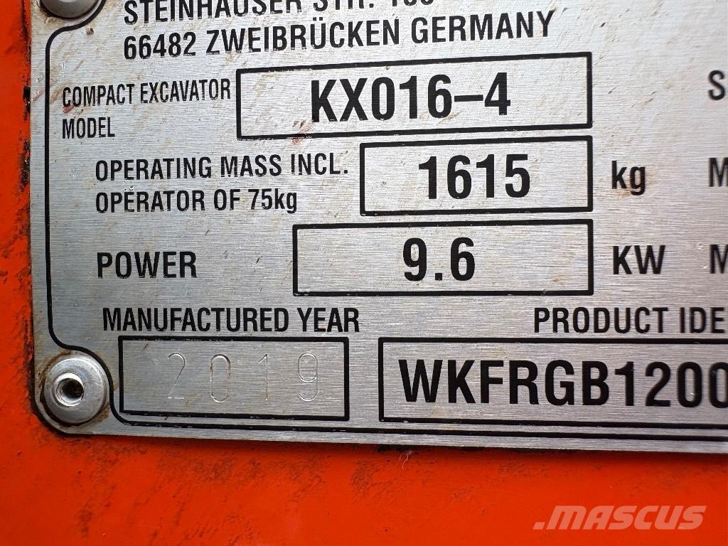 Kubota KX 016-4 Minikaivukoneet < 7t